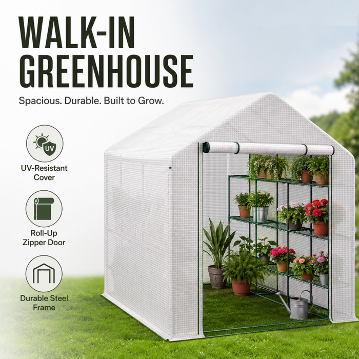 8' x 6' x 7' Walk-In Greenhouse