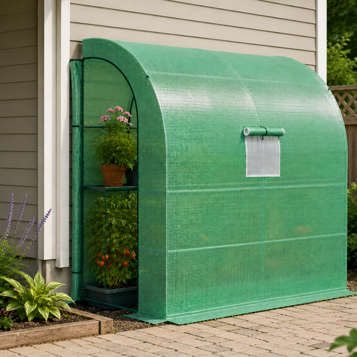 7' Walk-In Lean-To Greenhouse