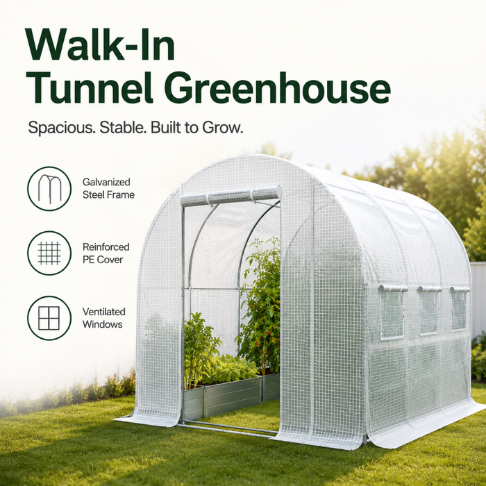 Large 10' x 7' x 7' Walk-In Tunnel Greenhouse