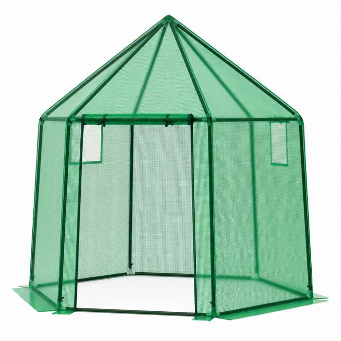 6.5' Mini Walk-in Greenhouse w/ PE Cover