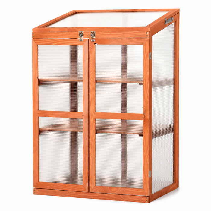 2-Tier Polycarbonate Greenhouse with Shelves