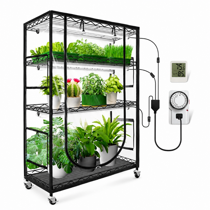 4- Tier Indoor Greenhouse with Grow Light