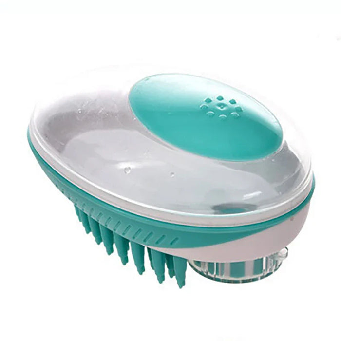 SilkyPaws - Pet Bath Brush with Shampoo Dispenser