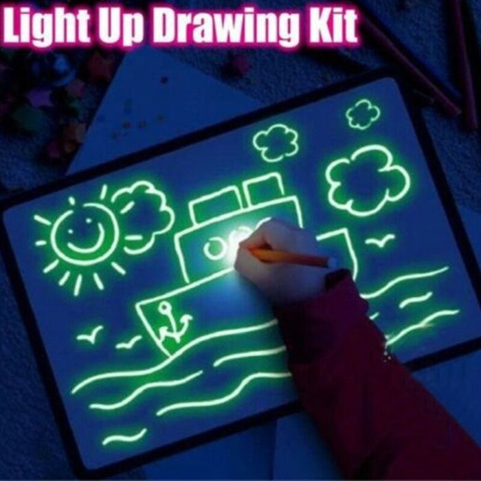 GlowScribble Board – Kids Drawing Pad with Light Pen