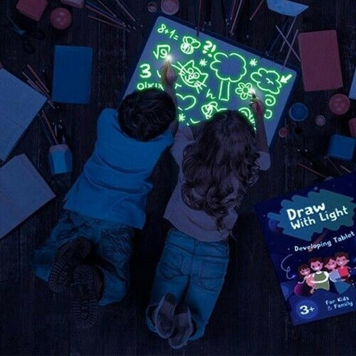 GlowScribble Board – Kids Drawing Pad with Light Pen