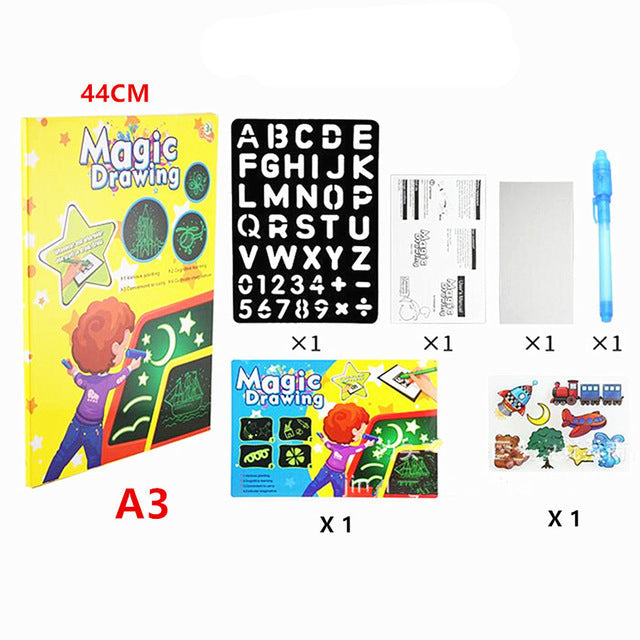 GlowScribble Board – Kids Drawing Pad with Light Pen