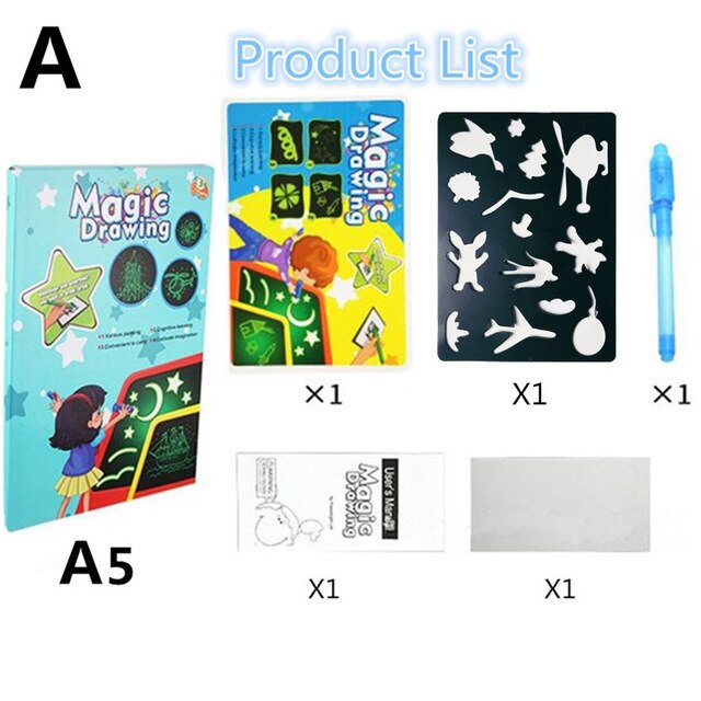 GlowScribble Board – Kids Drawing Pad with Light Pen