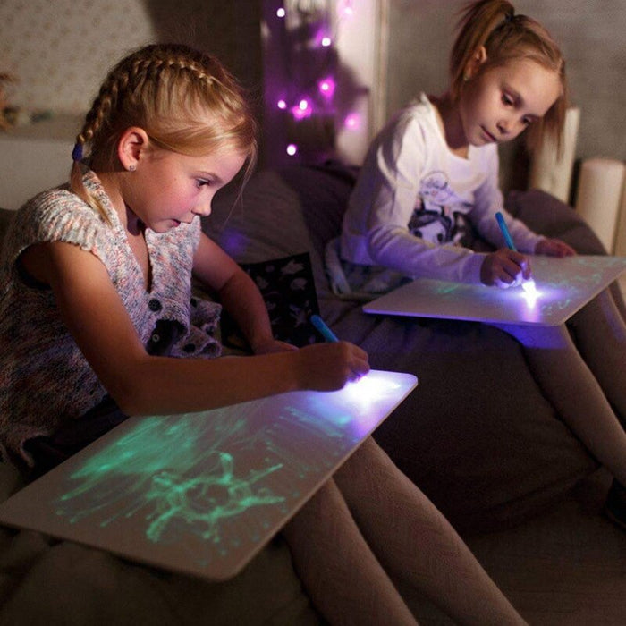 GlowScribble Board – Kids Drawing Pad with Light Pen