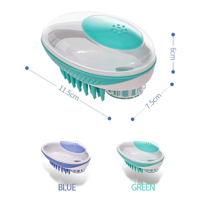 SilkyPaws - Pet Bath Brush with Shampoo Dispenser