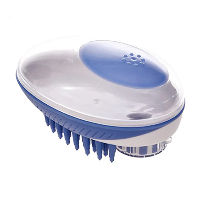 SilkyPaws - Pet Bath Brush with Shampoo Dispenser