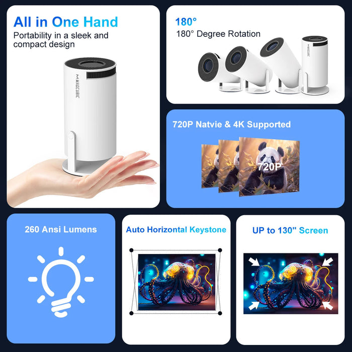 NovaView HY300 Pro - 4K Mini Projector with Android 11