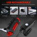 BrightRide USB Rechargeable Bike Light Set - Front & Rear Safety-5