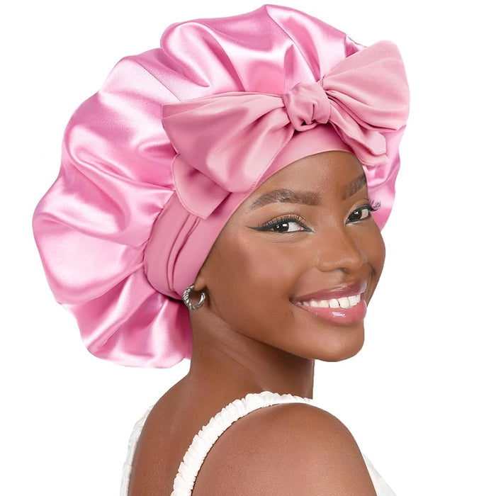 Satin Sleep Cap - Adjustable Hair Bonnet for Women, 21 Colors-1