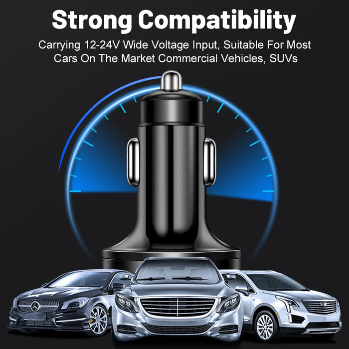 FastCharge Pro 100W 6-Port Car Charger with PD & QC3.0-5