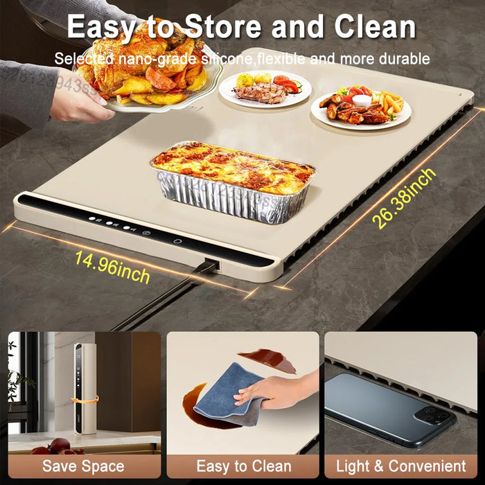 Smart Electric Food Warmer Warming Tray with Timer - Portable Design-4