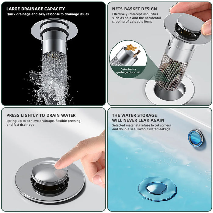 DrainGuard – Pop-Up Sink Strainer