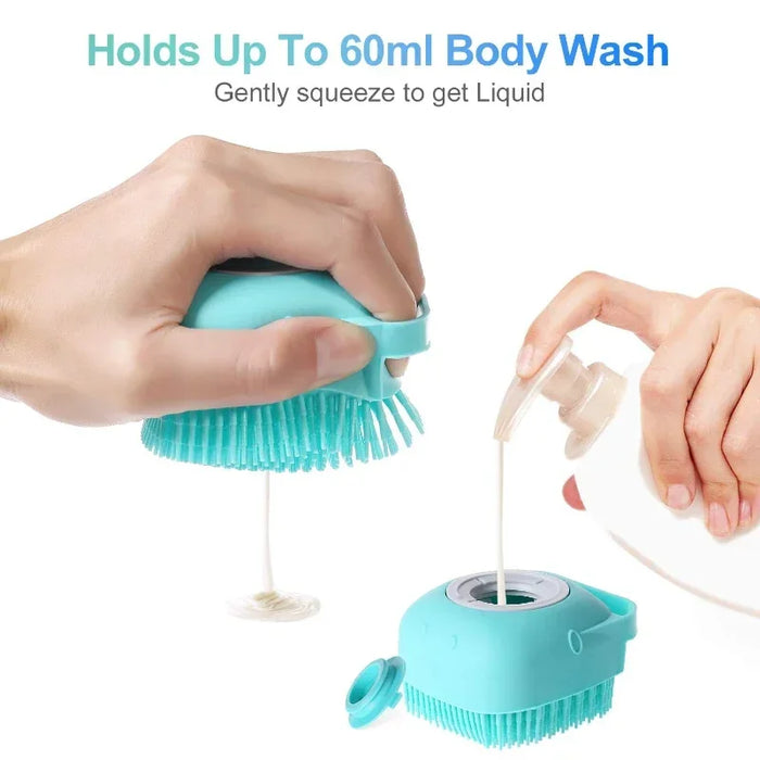 Pet Grooming Shampoo Brush - 2-in-1 Silicone Bath Scrubber-3