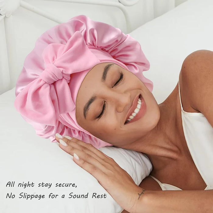 Satin Sleep Cap - Adjustable Hair Bonnet for Women, 21 Colors-3