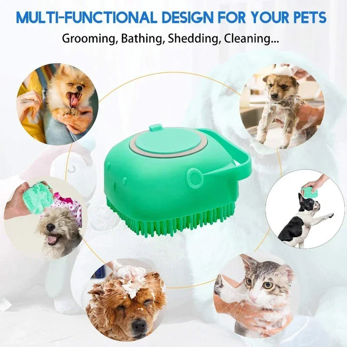 Pet Grooming Shampoo Brush - 2-in-1 Silicone Bath Scrubber-5