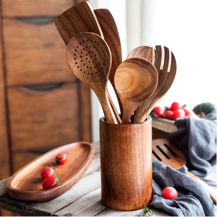 AcaciaCraft - Wooden Cooking Utensil Set