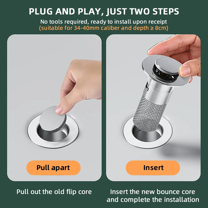 DrainGuard – Pop-Up Sink Strainer