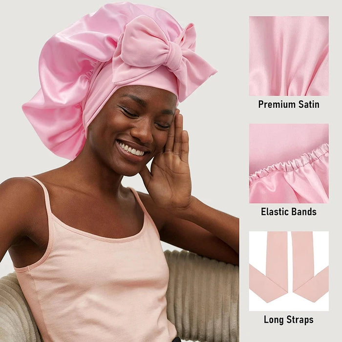 Satin Sleep Cap - Adjustable Hair Bonnet for Women, 21 Colors-5