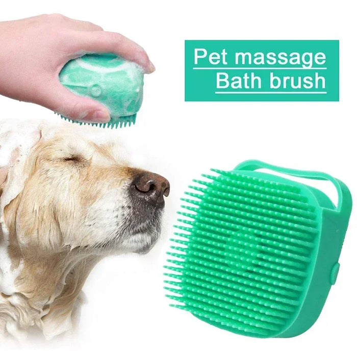 Pet Grooming Shampoo Brush - 2-in-1 Silicone Bath Scrubber-2