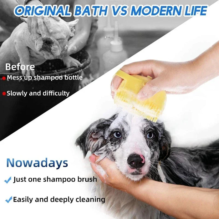 Pet Grooming Shampoo Brush - 2-in-1 Silicone Bath Scrubber-4
