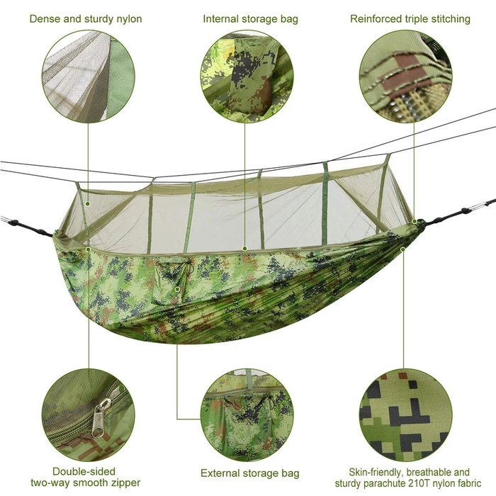 SkyNest - Camping Hammock with Mosquito Net