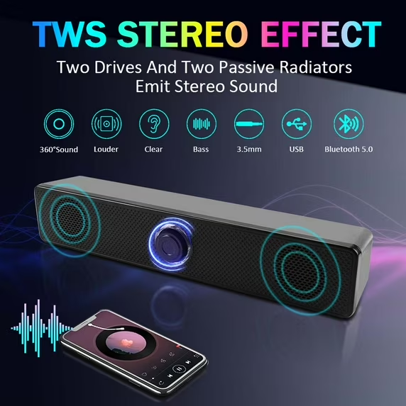 SonicRise - Stereo Bass Sound Computer Speakers