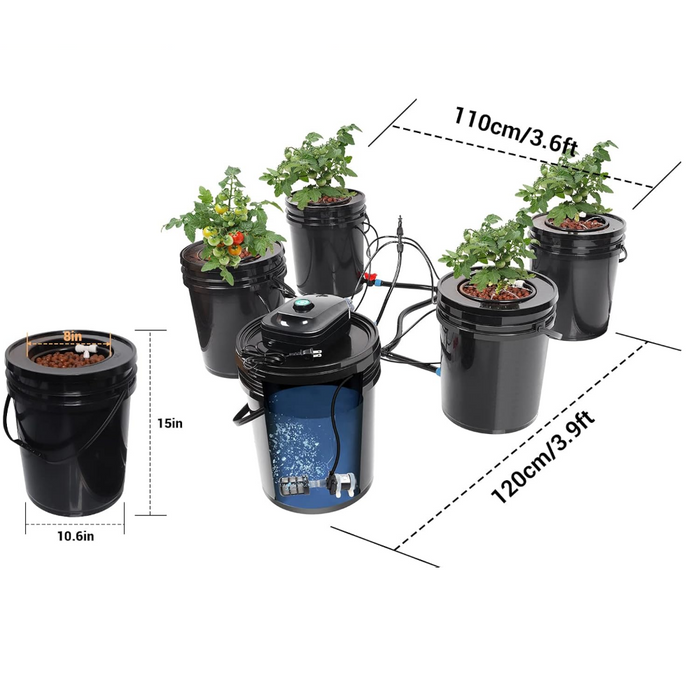Hydroponics Growing System Kit - 5 Buckets
