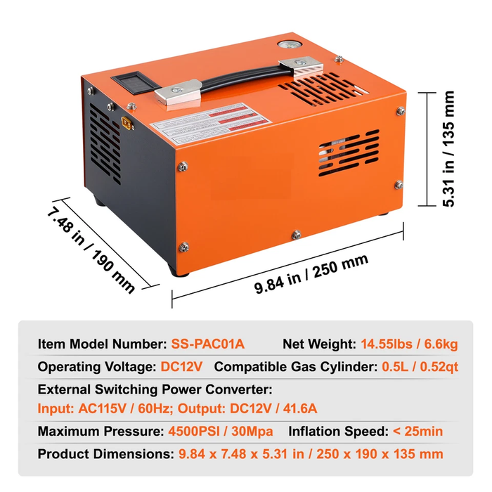 AirHammer 4500 - Portable PCP Air Compressor