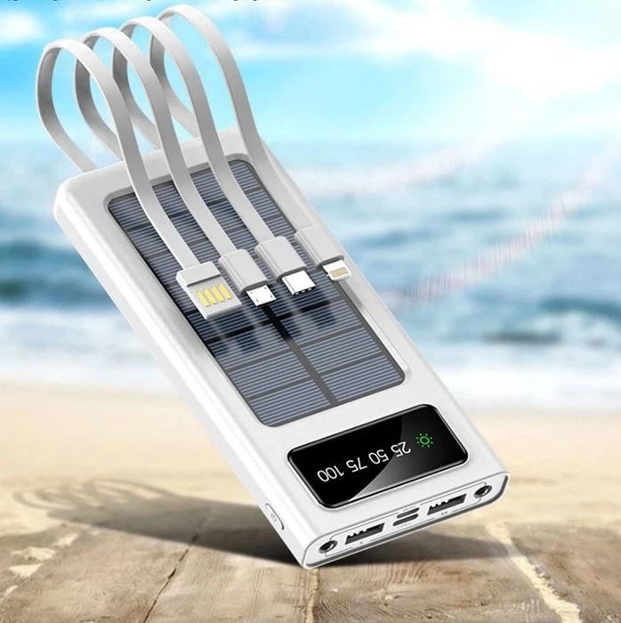 SolarEdge - Portable Solar Power Bank with Built-in Cables