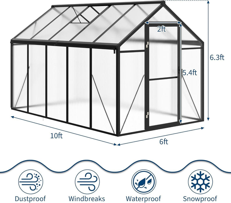 TerraLoom - Walk-in Polycarbonate Greenhouse Kit
