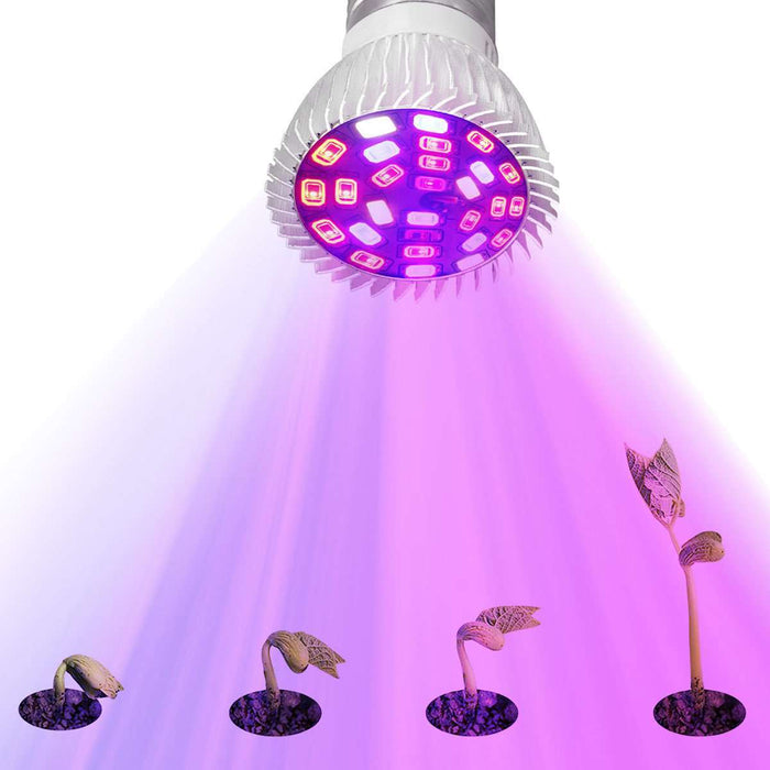 LeafBright - 100W Full Spectrum E27 LED Grow Light Bulbs