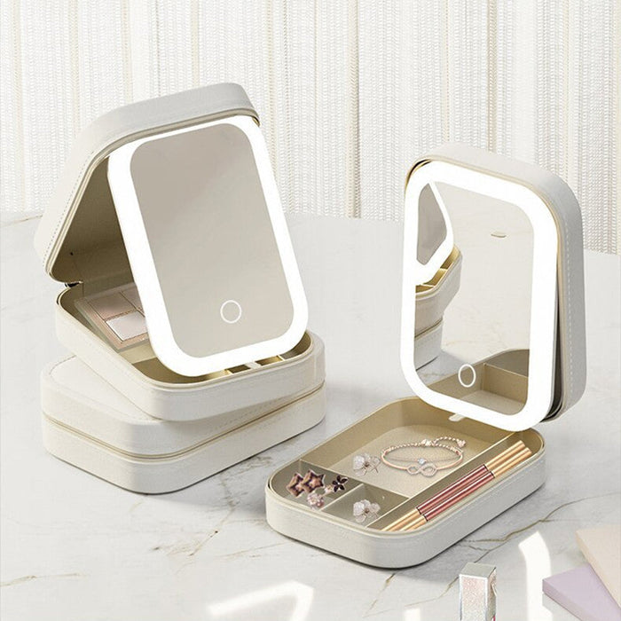 BrilliaTouch - Lighted Makeup Mirror with Storage