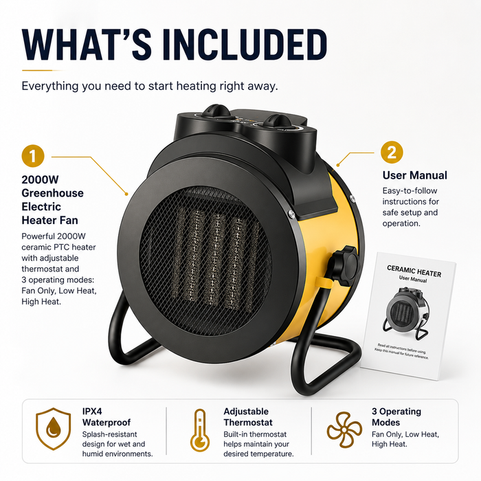 2000w Greenhouse Electric Heater Fan