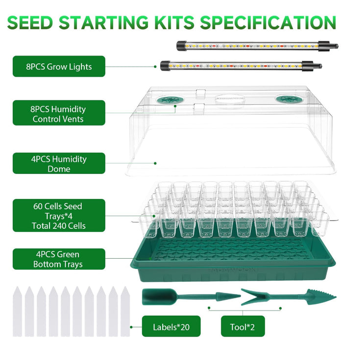 HarvestStart - Seed Starter Trays with Grow Lights