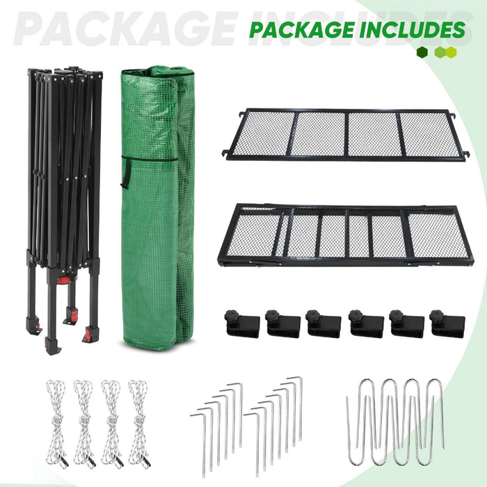GrowLodge - Walk in Outdoor GreenHouse with 2 Shelves