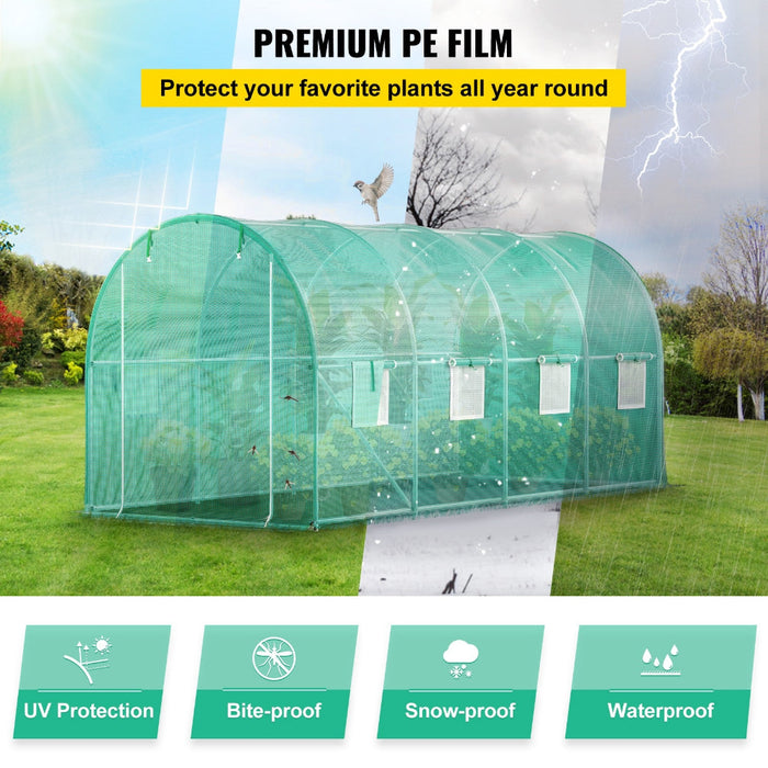 Backyard Bloom - 15x7x7 ft Walk-in Tunnel Greenhouse