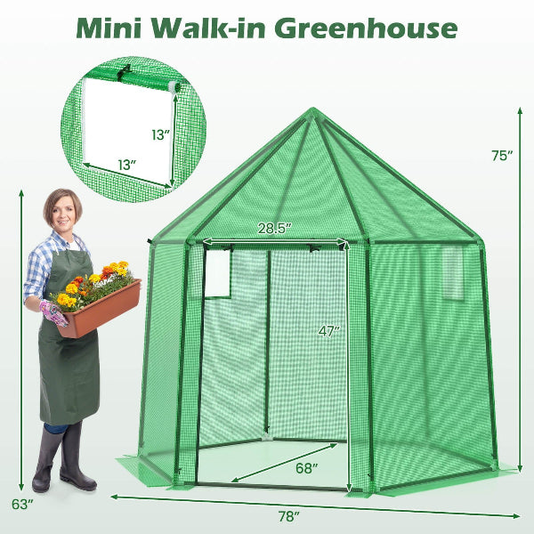Verdura - Mini Walk-in Greenhouse w/ PE Cover