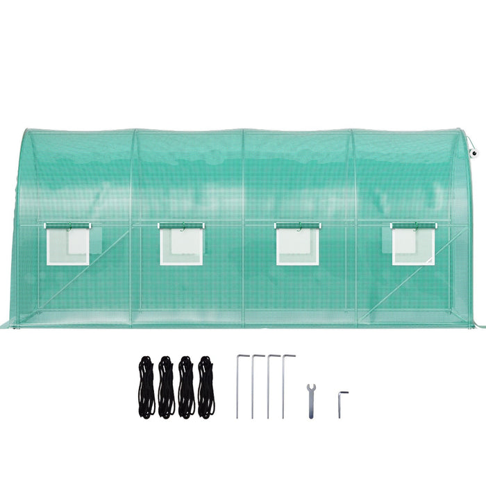 Backyard Bloom - 15x7x7 ft Walk-in Tunnel Greenhouse