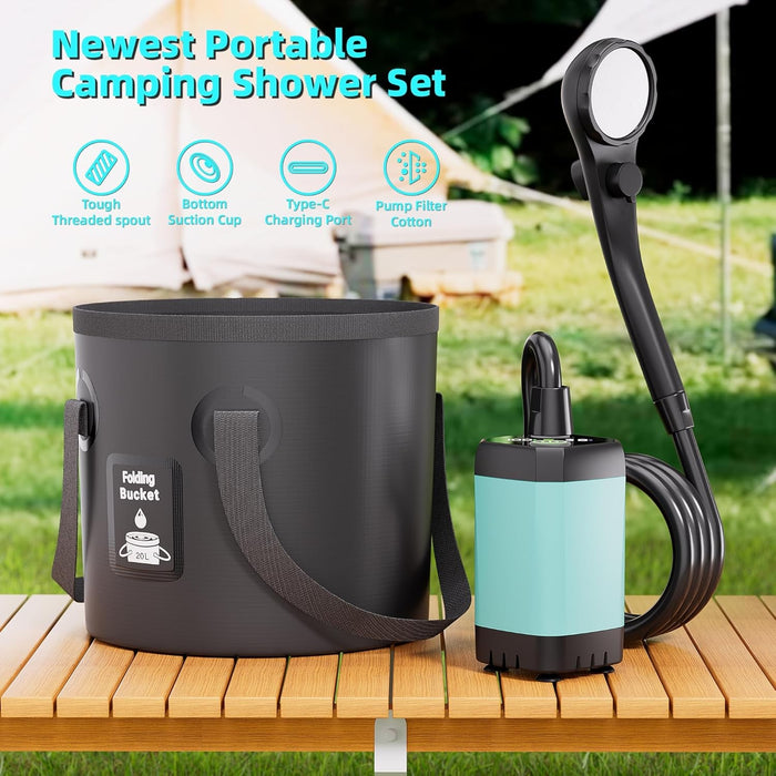 Cascade™ – Rechargeable Camping Shower Kit