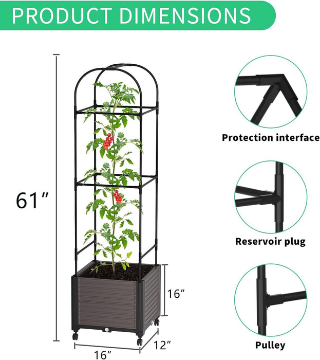 TrellaGrow - Raised Garden Bed with Trellis