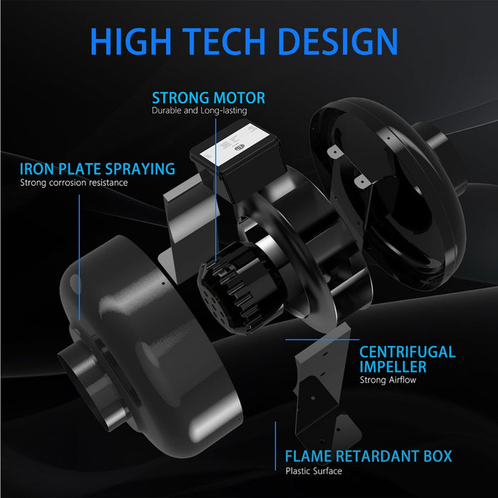 AirStreamX - Inline Duct Exhaust Fan for Grow Tents