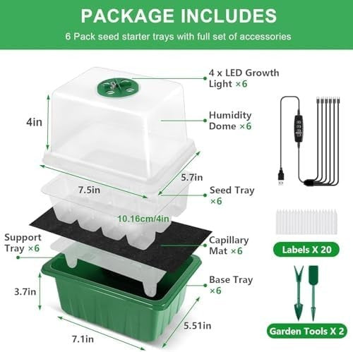 SproutDeck - Self-Watering Seed Starter Trays with Grow Light