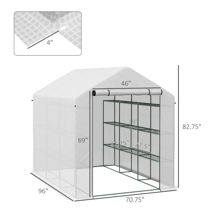 GreenSpace - Walk-in Greenhouse with 18 Shelves