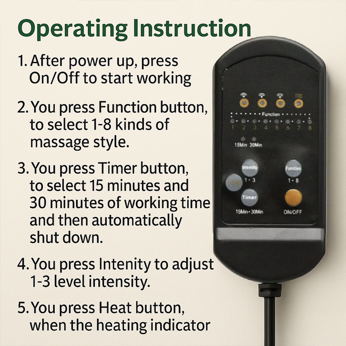 CalmaLux - Heated Massage Chair Pad