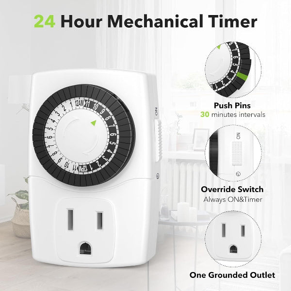 SmartCycle - Indoor 24-Hour Mechanical Outlet Timer