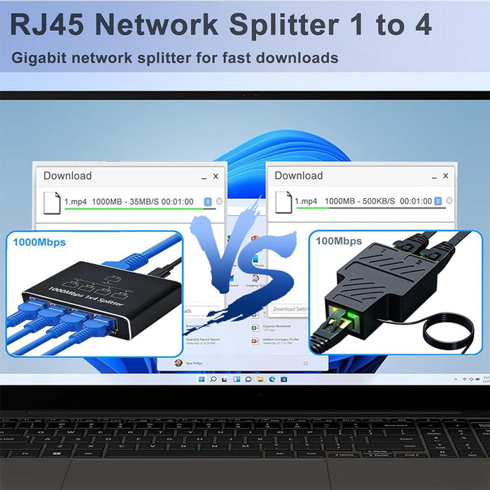 QuadWave - Gigabit Ethernet Splitter 1 to 4
